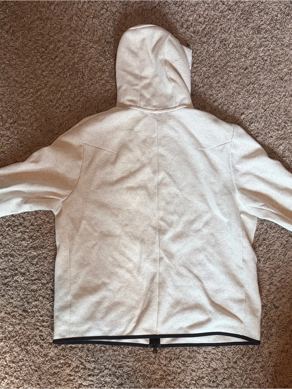 Nike Men Light Gray Hooded Zip Up Jacket with Black Trim XL